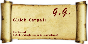 Glück Gergely névjegykártya