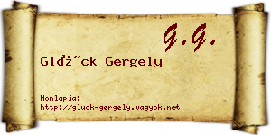 Glück Gergely névjegykártya